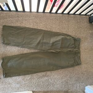 Old Navy Sky-Hi Wide Leg Jeans Olive Green